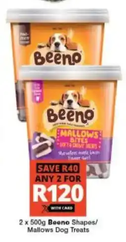 Checkers Beeno Shapes/ Mallows Dog Treats offer