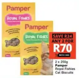 Checkers Pamper Royal Fishies Cat Biscuits offer