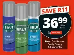 Checkers Brut Deodorant Body Spray All Variants offer