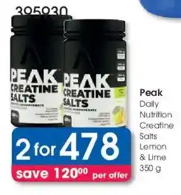 Clicks Peak Daily Nutrition Creatine Salts Lemon & Lime offer