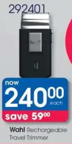 Clicks Wahl Rechargeable Travel Trimmer offer