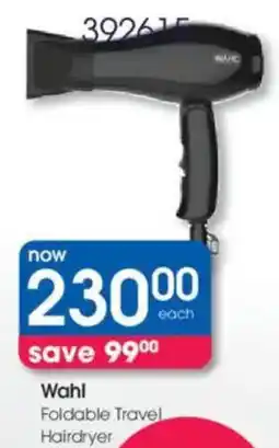 Clicks Wahl Foldable Travel Hairdryer offer