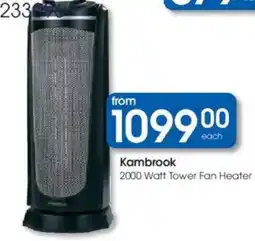 Clicks Kambrook 2000 Watt Tower Fan Heater offer