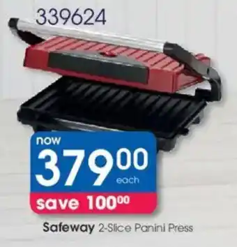 Clicks Safeway 2-Slice Panini Press offer