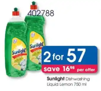 Clicks Sunlight Dishwashing Liquid Lemon offer