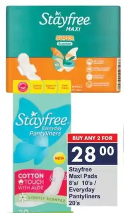 President Hyper Stayfree Maxi Pads/ Everyday Pantyliners offer