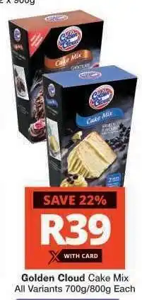 Checkers Golden Cloud Cake Mix offer
