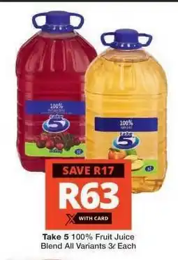 Checkers TAKE 5 100% FRUIT JUICE BLEND offer