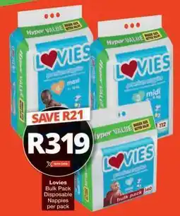 Checkers Lovies Bulk Pack Disposable Nappies offer