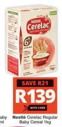 Checkers Nestlé Cerelac Regular Baby Cereal 1kg offer