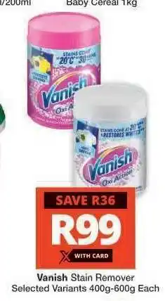 Checkers Vanish Stain Remover offer