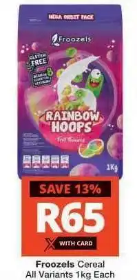 Checkers Froozels Cereal offer