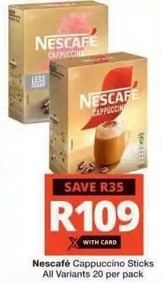 Checkers Nescafé Cappuccino Sticks offer