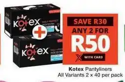 Checkers Kotex Pantyliners offer