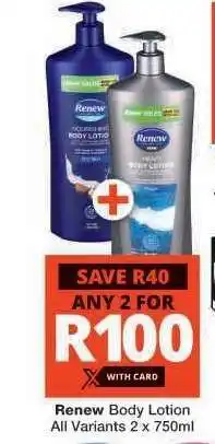 Checkers RENEW BODY LOTION offer