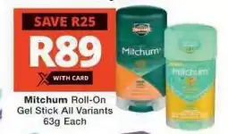Checkers Mitchum Roll-On Gel Stick offer