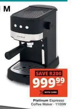 Checkers Platinum Espresso Coffee Maker offer