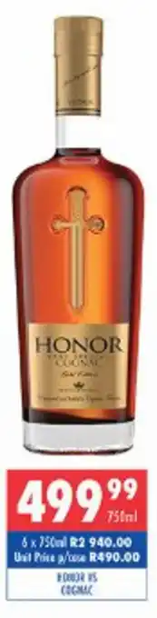 Ultra Liquors Honor vs cognac offer