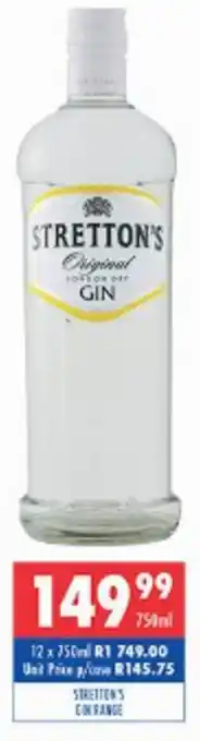 Ultra Liquors Stretton's Gin offer