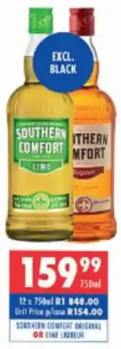 Ultra Liquors Southern comfort original or lime liqueur offer