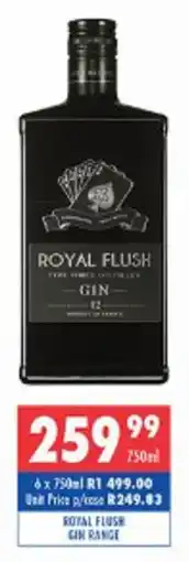 Ultra Liquors Royal flush Gin range offer