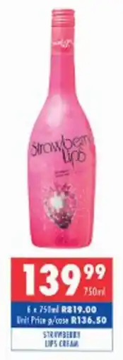 Ultra Liquors Strawberry lips cream offer