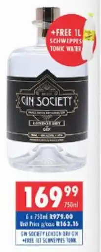 Ultra Liquors Gin society london dry gin offer