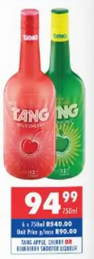 Ultra Liquors Tang apple cherry or blueberry shooter liqueur offer