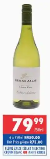 Ultra Liquors Kleine zalze cellar selection chenin blanc or white range offer