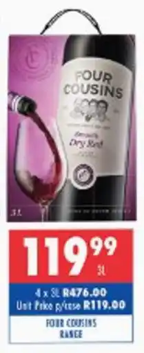 Ultra Liquors Four cousins range offer