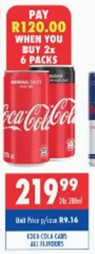 Ultra Liquors Coca-cola cans all flavours offer