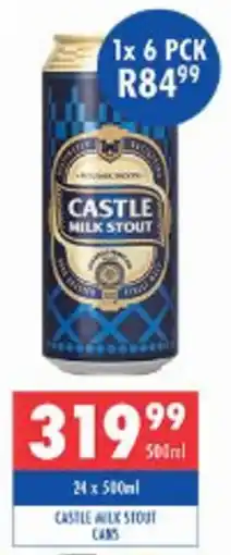 Ultra Liquors Castle milk stout cans offer