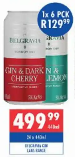 Ultra Liquors Belgravia gin cans range offer