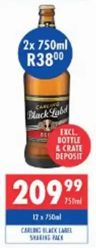Ultra Liquors Carling black label sharing pack offer