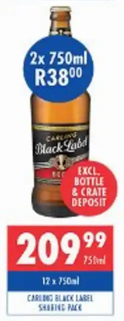 Ultra Liquors Carling black label sharing pack offer
