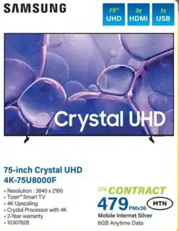 Incredible Connection Samsung 75-inch Crystal UHD 4K TV offer