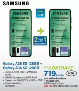 Incredible Connection Samsung Galaxy A36 5G 128GB + Galaxy A36 5G 128GB offer