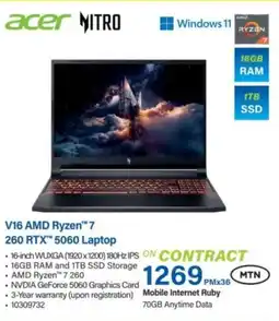 Incredible Connection Acer V16 AMD Ryzen 7 260 RTX 5060 Laptop offer
