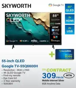 Incredible Connection Skyworth 55-inch QLED Google TV offer