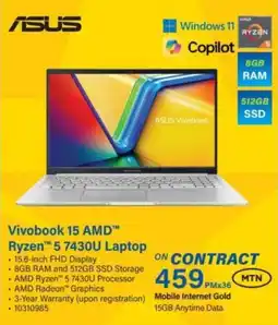 Incredible Connection Asus Vivobook 15 AMD Ryzen 5 7430U Laptop offer