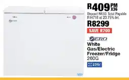 OK Furniture Zero White Gas/ Electric Freezer/ Fridge offer