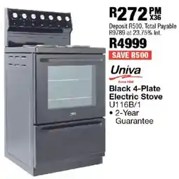 OK Furniture Univa Black 4-Plate Electric Stove offer