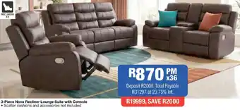 OK Furniture Nova Recliner Lounge Suite with Console offer