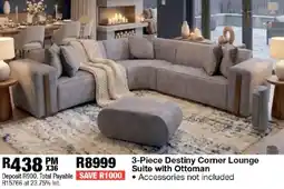 OK Furniture Destiny Corner Lounge Suite with Ottoman offer