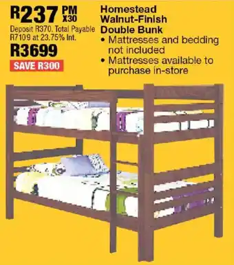 OK Furniture Homestead Walnut-Finish Double Bunk offer