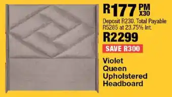 OK Furniture Violet Queen Upholstered Headboard offer