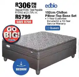 OK Furniture Edblo 152cm Chillon Pillow-Top Base Set offer