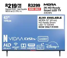 OK Furniture Mora 43" 2K HD Ready Smart LED TV offer
