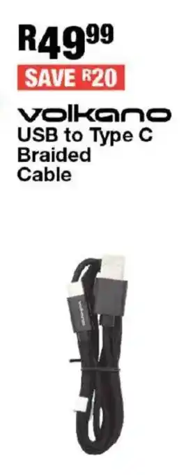OK Furniture Volkano USB to Type C Braided Cable offer