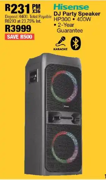 OK Furniture Hisense DJ Party Speaker offer